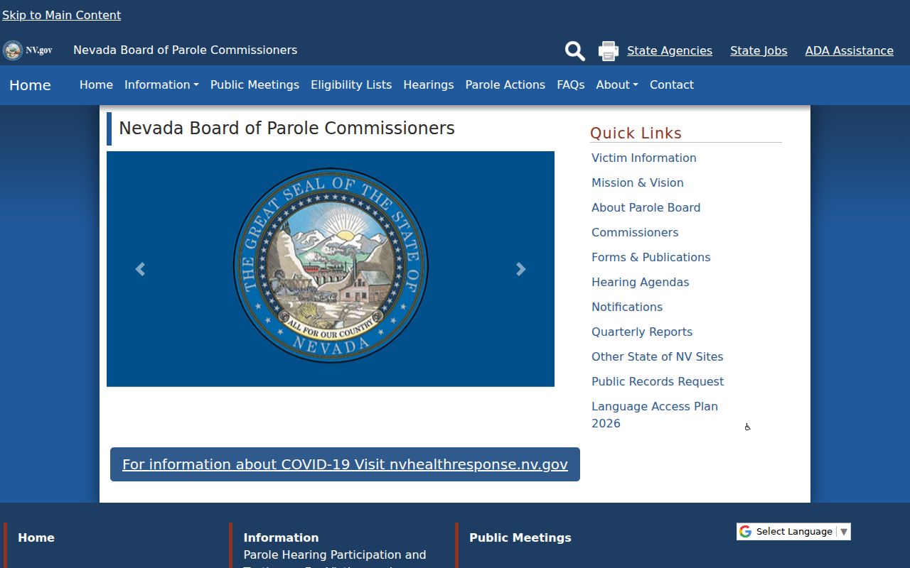 Lander County criminal history Nevada parole records